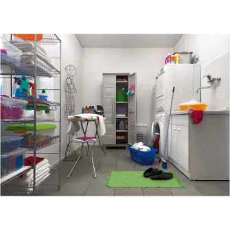 Dulap 4 rafturi Keter Excellence Tall 241046, 15 kg/raft, certificat TUV GS, 65 x 45 x 97 cm dimensiune, bej/gri
