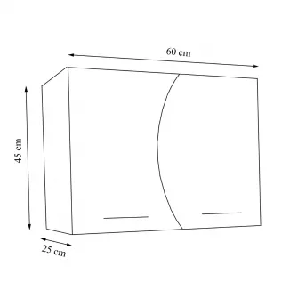 Dulap baie Badenmob 0434, cu 2 usi, MDF, PAL, 60x45x25cm, Alb