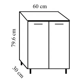 Dulap baie Badenmob 17797, cu 2 usi, PAL, 60x80x30cm, Alb
