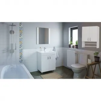 Dulap baie Badenmob Bella 50, PAL, alb, 500x215x680 mm
