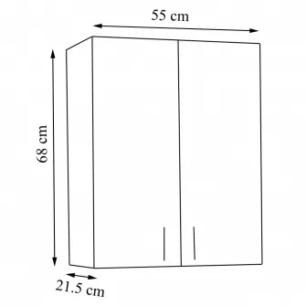 Dulap baie Badenmob Profi 55, PAL, alb, 550x200x680 mm