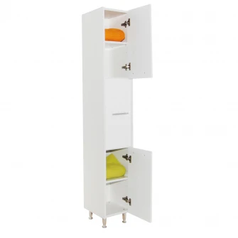 Dulap baie Badenmob Seria 020, 3 rafturi, 180x30x30cm, Alb