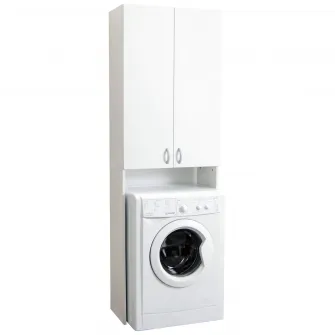 Dulap baie pentru masina de spalat Badenmob, alb, 640x300x1950 mm, PAL