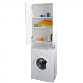 Dulap baie pentru masina de spalat Badenmob, alb, 640x300x1950 mm, PAL