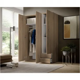 Dulap Base 3, 3 usi, 120x177x52 cm, PAL, Culoare Sonoma