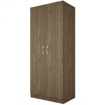 Dulap cu Balamale Irim Aspen, 80x52.5x191 cm, 2 usi, 5 polite, bara haine, Nuc Amiral