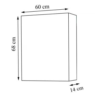 Dulap cu oglinda Badenmob18014, PAL, 60x68x14cm, Alb