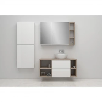 Тумба для ванной с зеркалом Cersanit Moduo, S590-018-DSM, 3 полки, медленное закрывание, скрытая ручка, 80x59,5x14,4 см, Белый