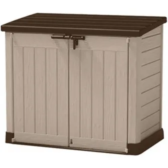 Dulap de gradina Keter Store-it-out Max, 145,5 x 82 x 125 cm, plastic, bej cu acoperis maro