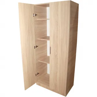 Dulap Nefmob Ampio, 2 usi, 4 polite, dimensiuni 190x80x50 cm , culoare sonoma