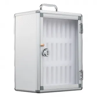 Dulap organizator telefoane mobile UnicSpot 6950910, 24 compartimente, 28.5x19.5x38 cm dimensiune, inchidere cu cifru