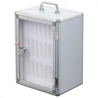Dulap organizator telefoane mobile UnicSpot 6950910, 24 compartimente, 28.5x19.5x38 cm dimensiune, inchidere cu cifru