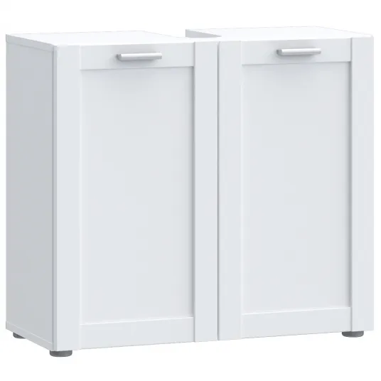 Dulap pentru lavoar baie Forte Lokko, 2 usi, 69.9x 62.5x 31.3 cm, Alb mat