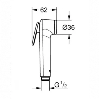 Dus igienic Grohe Vitalio Trigger Spray 30 26351000, 1/2'', 1 pulverizare, anti-calcar, crom