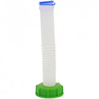 Duza de iesire flexibila pentru rezervoare IBC, DN50, Filet exterior S60x6 de 2, Lungime 20cm, Diametru gaura 30mm, Alb/Verde