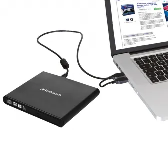 DVD-RW extern Verbatim Slimline 98938, USB 2.0, Negru