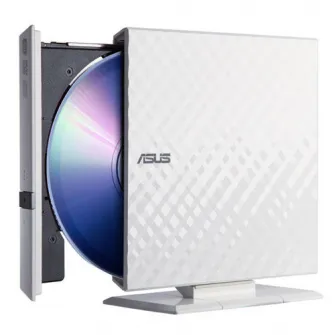 DVD writer extern ASUS SDRW-08D2S-U LITE, 8X, ultra-subtire, suport M-DISC, compatibil cu Windows si Mac OS, ASUS Webstorage gratuit 12 luni, Nero BackItUp, E-Green, Alb
