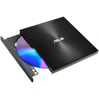 DVD writer extern ASUS ZenDrive U8M, 8X, ultra-subtire 13.9mm, suport M-DISC, USB tip C, compatibil Windows si Mac OS, Nero BackItUp, E-Green, Negru