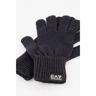 EA7, Manusi unisex din amestec de lana, Albastru ultramarin, 19-20 CM