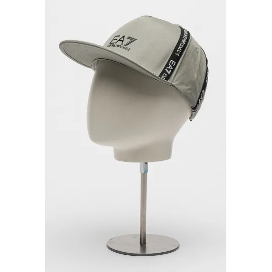 EA7, Sapca unisex ajustabila cu logo, Verde prafuit, 57-58 CM