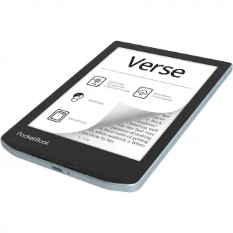 eBook Reader PocketBook Verse PB629, ecran tactil 6.0 E Ink Carta™ 1200, 212dpi, 8GB, SMARTlight, G-sensor, WiFi, Bright Blue
