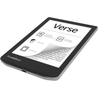 eBook Reader PocketBook Verse PB629, ecran tactil 6.0 E Ink Carta™ 1200, 212dpi, 8GB, SMARTlight, G-sensor, WiFi, Mist Grey