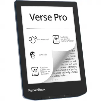 eBook Reader PocketBook Verse Pro PB634, ecran tactil 6.0 E Ink Carta™ 1200, 300dpi, 16GB, SMARTlight, G-sensor, WiFiBluetooth, Azure