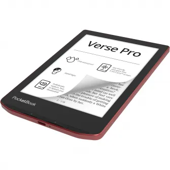 eBook Reader PocketBook Verse Pro PB634, ecran tactil 6.0 E Ink Carta™ 1200, 300dpi, 16GB, SMARTlight, G-sensor, WiFiBluetooth, Passion Red