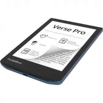 eBook Reader PocketBook Verse Pro PB634, ecran tactil 6.0 E Ink Carta™ 1200, 300dpi, 16GB, SMARTlight, G-sensor, WiFiBluetooth, Azure