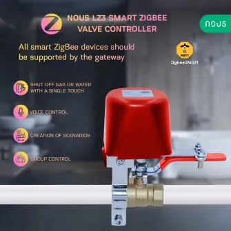 Electrovalva inteligenta cu Nous LZ3, ZigBee, cu temporizator, compatibil 1/2, 3/4, 1, 1.25