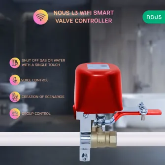 Electrovalva inteligenta Nous L3, WI-FI, cu temporizator, compatibil 1/2, 3/4, 1, 1.25