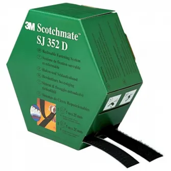 Elemente de prindere cu arici 3Mв„ў SJ352D, negru, 25 mm x 5 m, 4,4 mm, pachet dublu