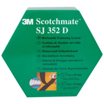 Elemente de prindere cu arici 3Mв„ў SJ352D, negru, 25 mm x 5 m, 4,4 mm, pachet dublu