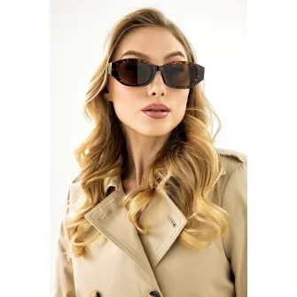 Emily Westwood, Ochelari de soare cu lentile uni, Maro inchis, Ocru, 55-22-145