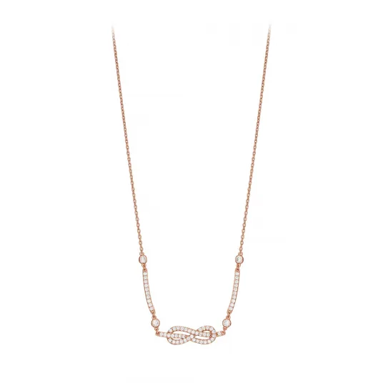 Emporio Armani, Colier cu cristale, Transparent, Auriu rose