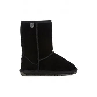 Emu, Cizme joase de piele intoarsa Wallaby, Negru, 24 EU
