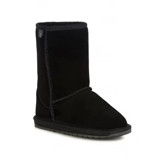 Emu, Cizme joase de piele intoarsa Wallaby, Negru, 24 EU