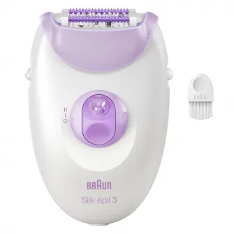 Epilator Braun Silk-Г©pil 3 3-000, MicroGrip, Smart Light, 20 de pensete, 2 viteze, Mov