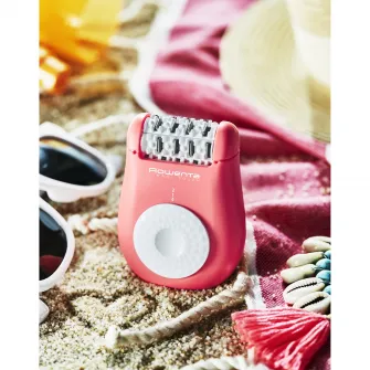 Epilator Easy Touch EP1110F1, 2 trepte de viteza, 24 pensete, 4.8 W, sistem de masaj cu bile, roz