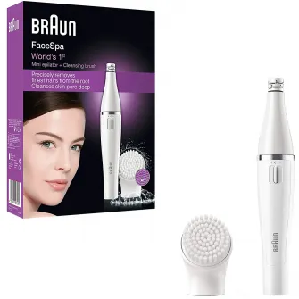 Epilator facial Braun SE810 Face, 10 prinderi, Perie curatare cu micro-oscilatii, Alb