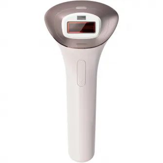 Epilator IPL Philips Lumea Seria 9900 BRI977/00, Senzor Smartskin, tehnologie SenseIQ, conectare la aplicatie cu functii Skin AI, utilizare cu sau fara fir, 450.000 impusuri, accesoriu fata, corp, axila si inghinal, Roz pudra