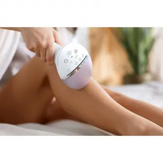 Epilator Philips Lumea Prestige IPL BRI 949/00, 450000 impulsuri, senzor SmartSkin, 4 atasamente, trimmer inclus, alb/roz
