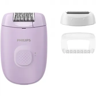 Epilator Philips Seria 2000 BRE237/00, 1 setare de viteza, cap de epilare lavabil, 2 accesorii, Lila