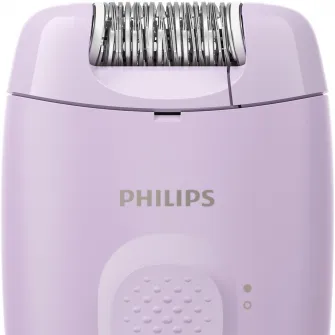 Epilator Philips Seria 2000 BRE237/00, 1 setare de viteza, cap de epilare lavabil, 2 accesorii, Lila