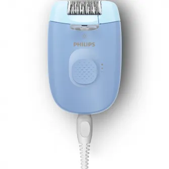 Epilator Philips Seria 4000 BRE247/00, 2 setari de viteza, cap de epilare lavabil, 4 accesorii, lumina LED, Albastru
