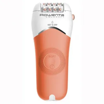 Epilator ROWENTA AquaSoft EP4920F0, 4.5W, 40 min autonomie, WetDry, 4 accesorii, Skin Respect technology, corai