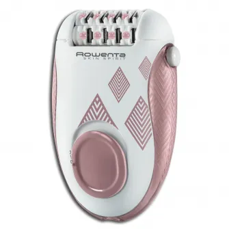 Epilator ROWENTA Skin Spirit EP2900F1, 2 trepte de viteza, 24 pensete, sistem de ghidare, sistem de masaj cu bile, roz