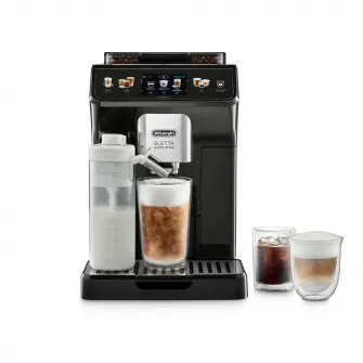 Espressor automat De’Longhi Eletta Explore ECAM 450.65.G, 2 Carafe cu tehnologie LatteCrema (Hot  Cool), Tehnologie de extractie la rece, Rasnita cu tehnologie Bean Adapt, Coffee Link App, 1450W, 19 bar, 1.8 l, Gri inchis