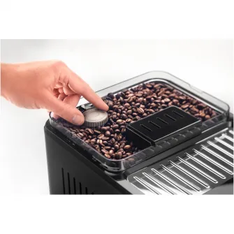 Espressor automat De’Longhi Eletta Explore ECAM 450.86.T, 2 Carafe cu tehnologie LatteCrema (Hot  Cool), Tehnologie de extractie la rece, Rasnita cu tehnologie Bean Adapt, Coffee Link App, Cana 473 ml, 1450W, 19 bar, 1.8 l, Negru – Argintiu inchis