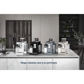 Espressor automat DeвЂ™Longhi Rivelia EXAM 440.55.W, 0132215473, 2 recipiente pentru boabe, Tehnologie Bean Adapt, carafa cu tehnologie LatteCrema Hot, 1450W, 19 bar, 1.4 l, Alb